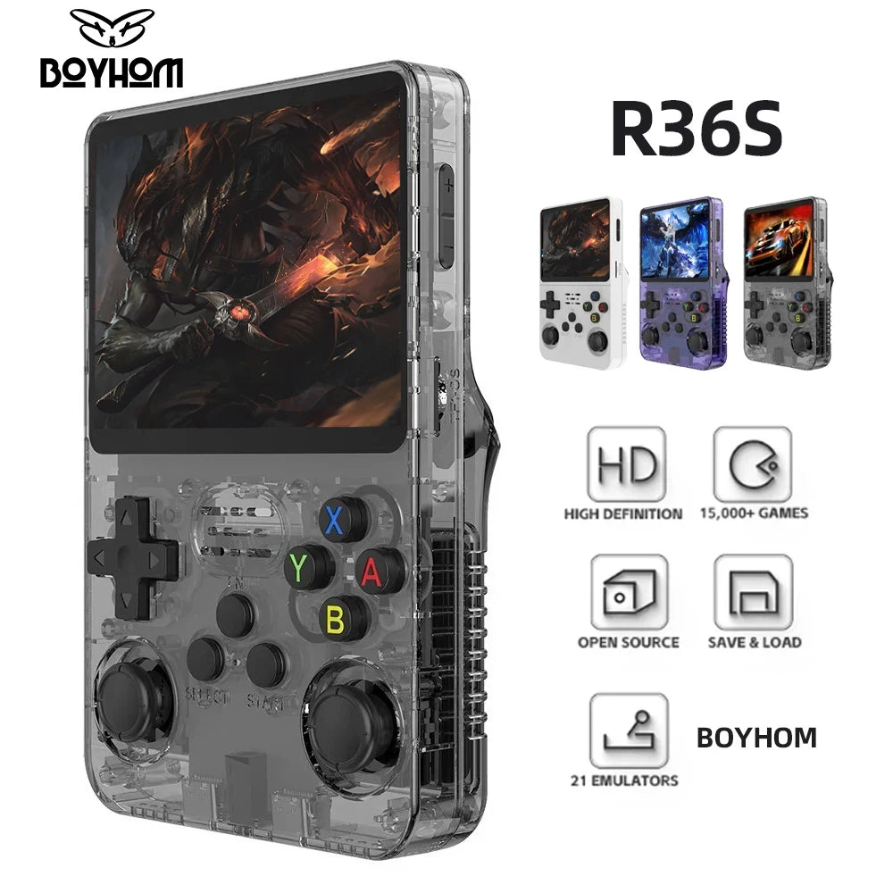 BOYHOM™ R36S Retro Handheld Console - 64GB or 128GB of Preloaded Games