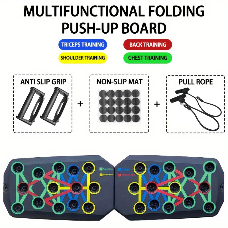 Ultimate Push-Up Board – Portable, Foldable & Multifunctional for Total Upper Body Training!