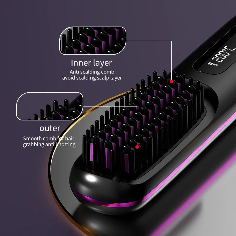 DUTRIEUX™ Wireless USB Ceramic Hair Straightening Brush