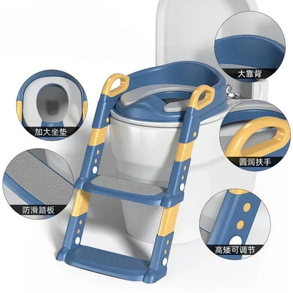 Foldable Kids Toilet Training Potty Ladder - Multi-functional Foot Stool for Boys & Girls